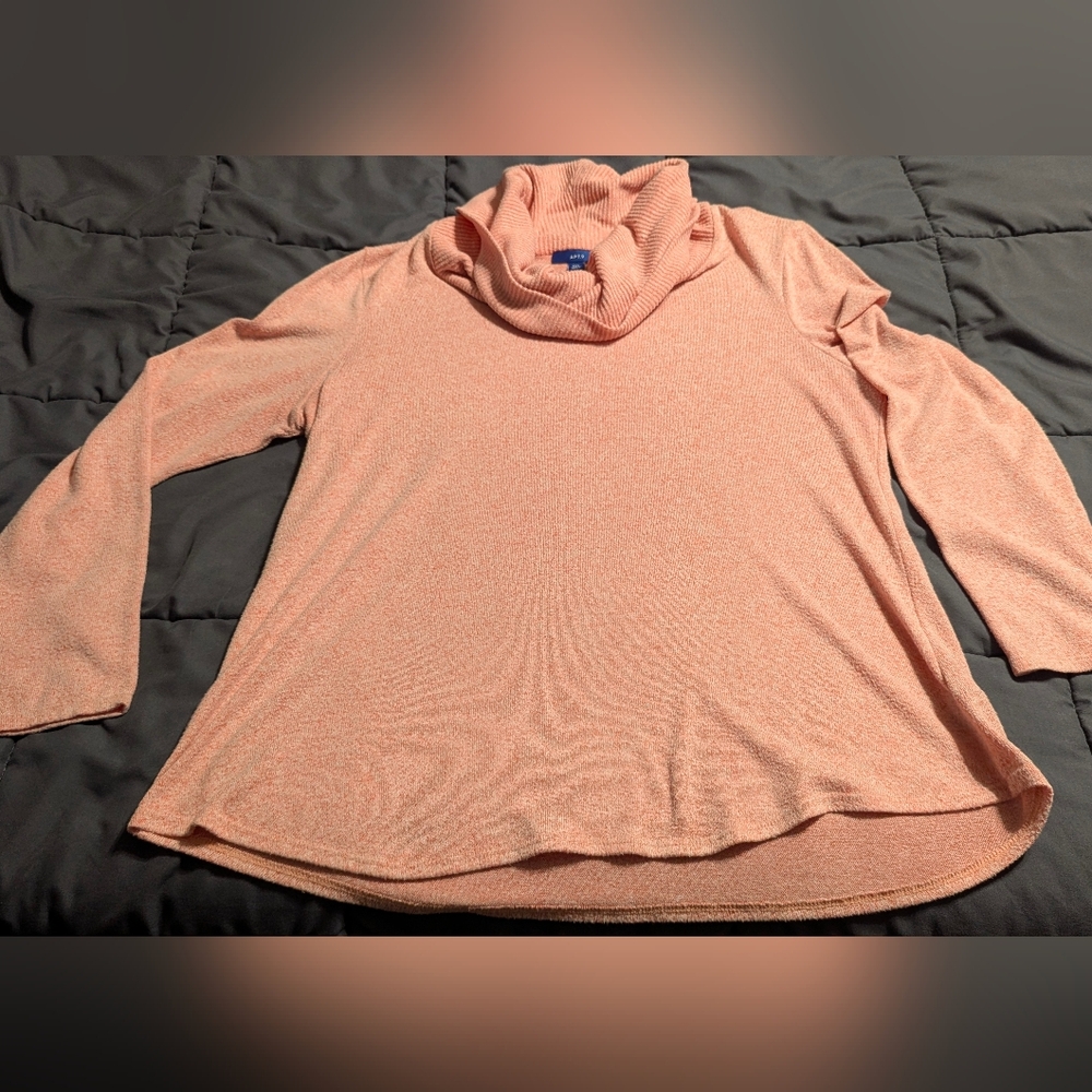 Apt. 9 Women's Light Salmon Cowl Neck Ribbed Sweater Size PXL
